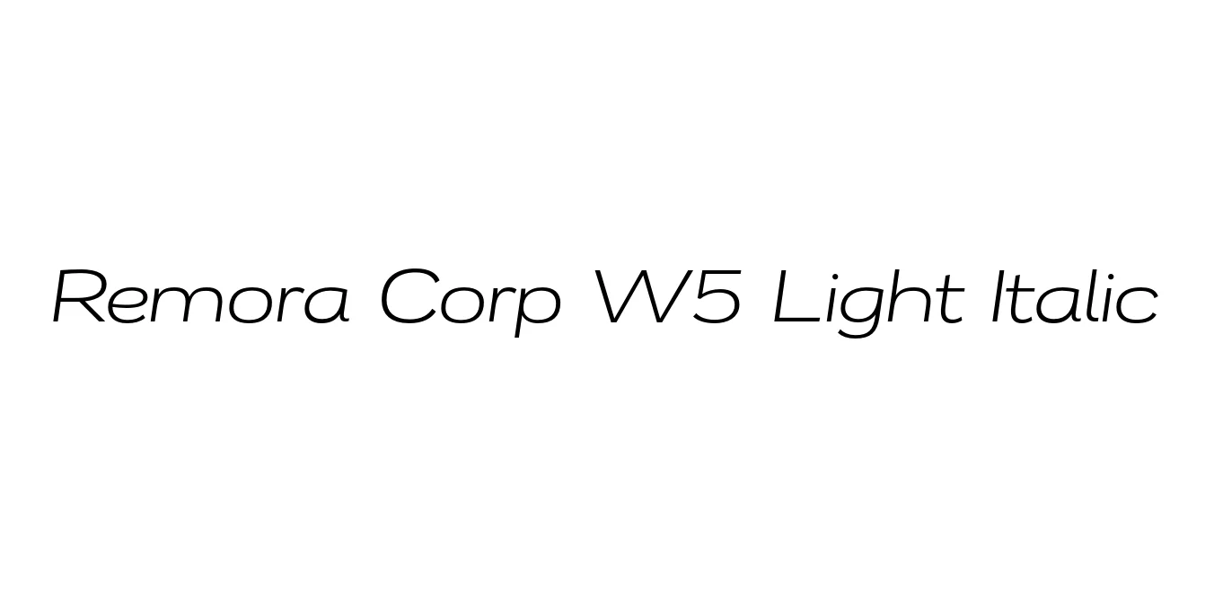 Remora Corp W5 Light Italic Font Preview