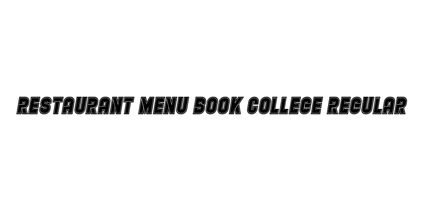 Restaurant Menu Book College Regular Font Preview