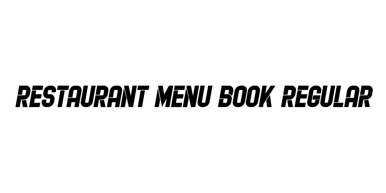 Restaurant Menu Book Regular Font Preview