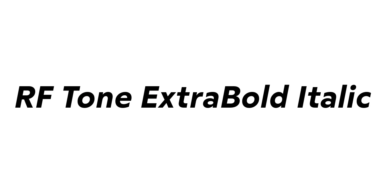 RF Tone ExtraBold Italic Font Preview