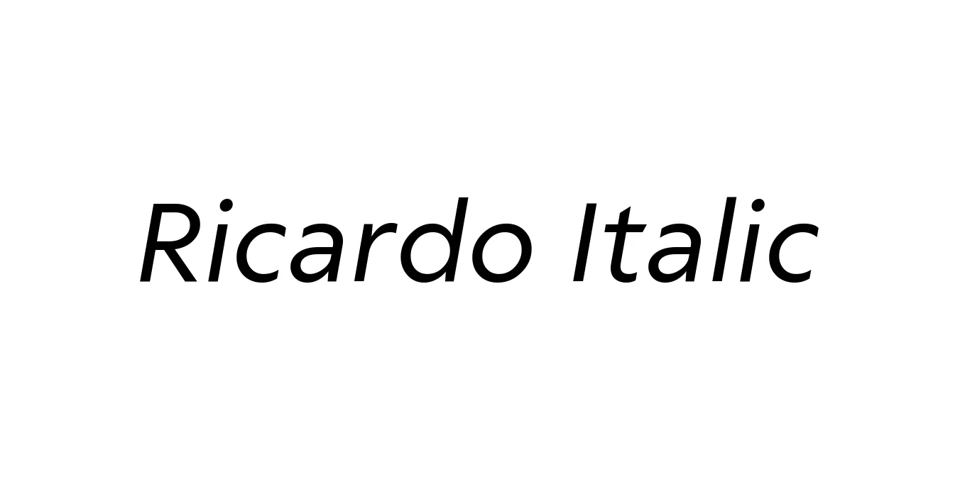 Ricardo Italic Font Preview