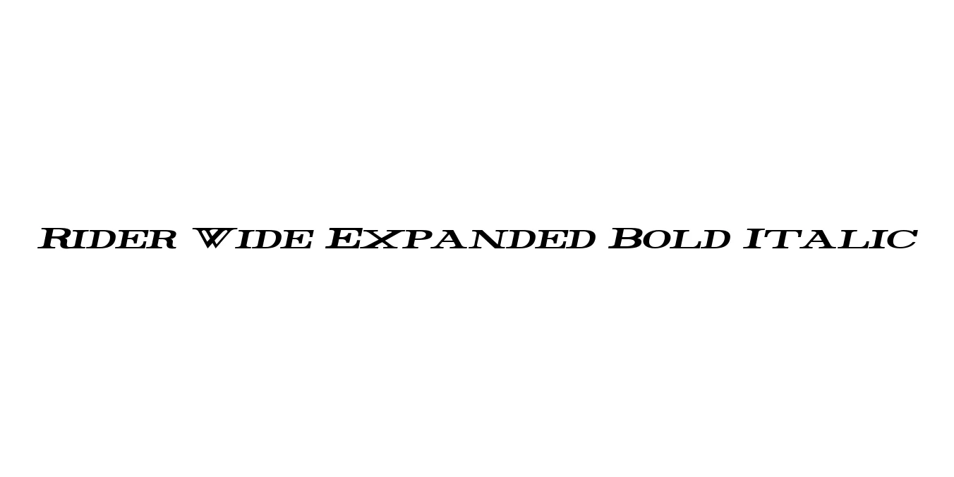 Rider Wide Expanded Bold Italic Font Preview