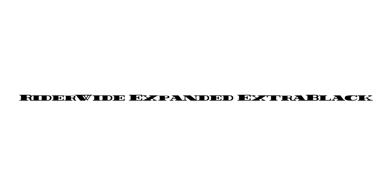 Rider Wide Expanded ExtraBlack Font Preview