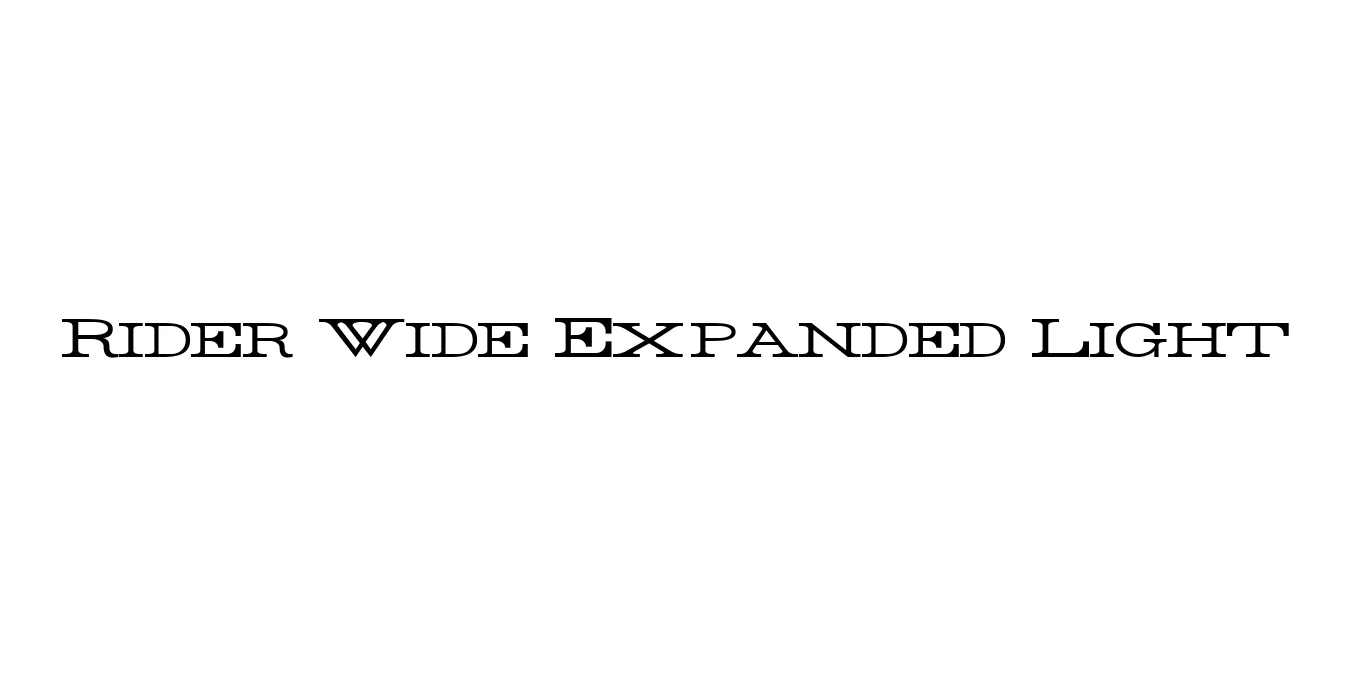 Rider Wide Expanded Light Font Preview