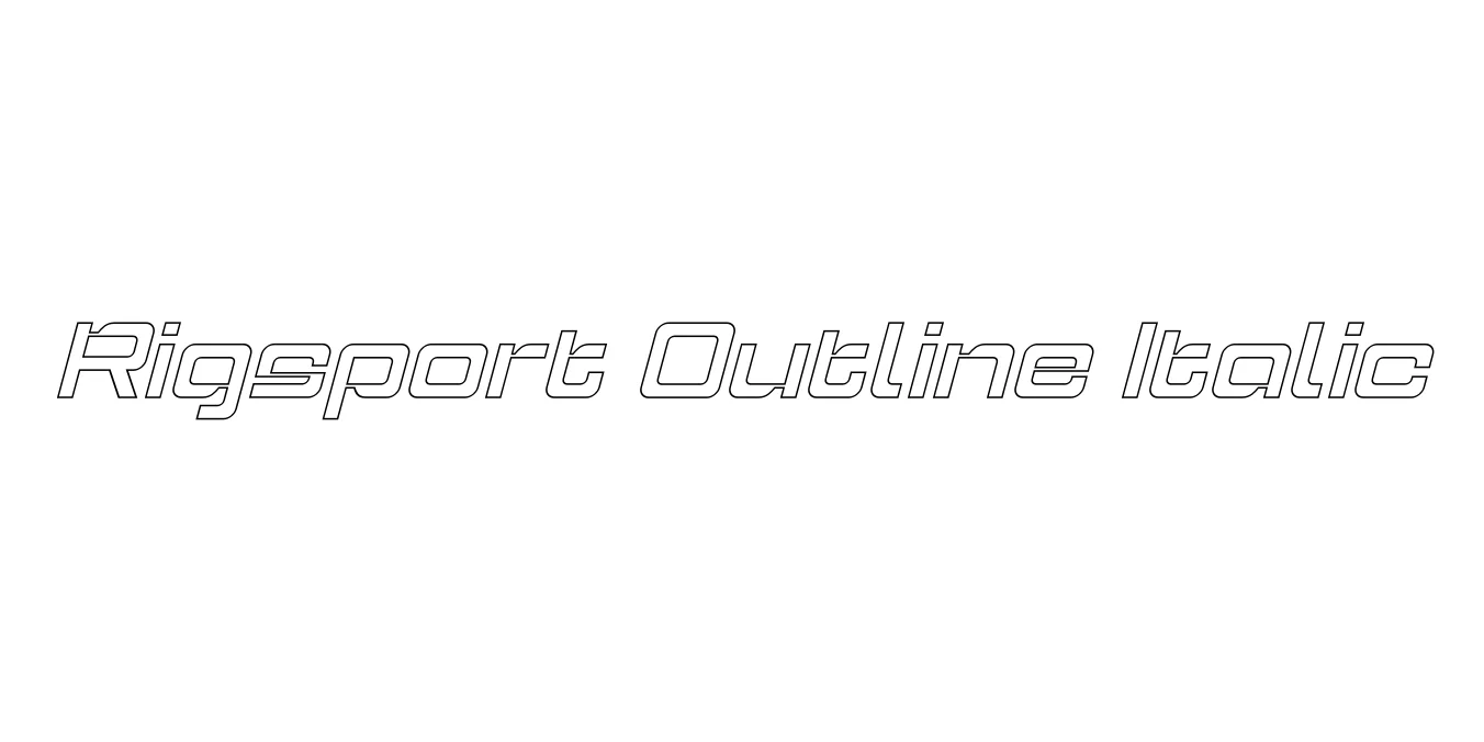 Rigsport Outline Italic Font Preview