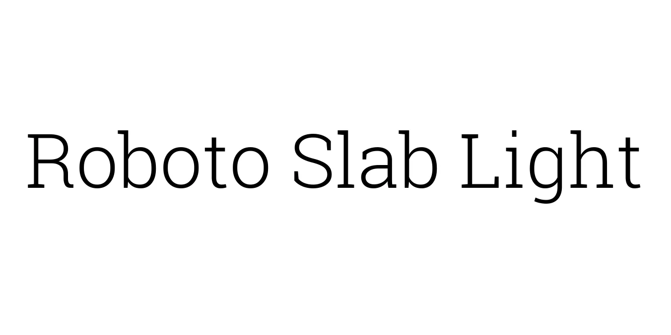Roboto Slab Light Font Preview