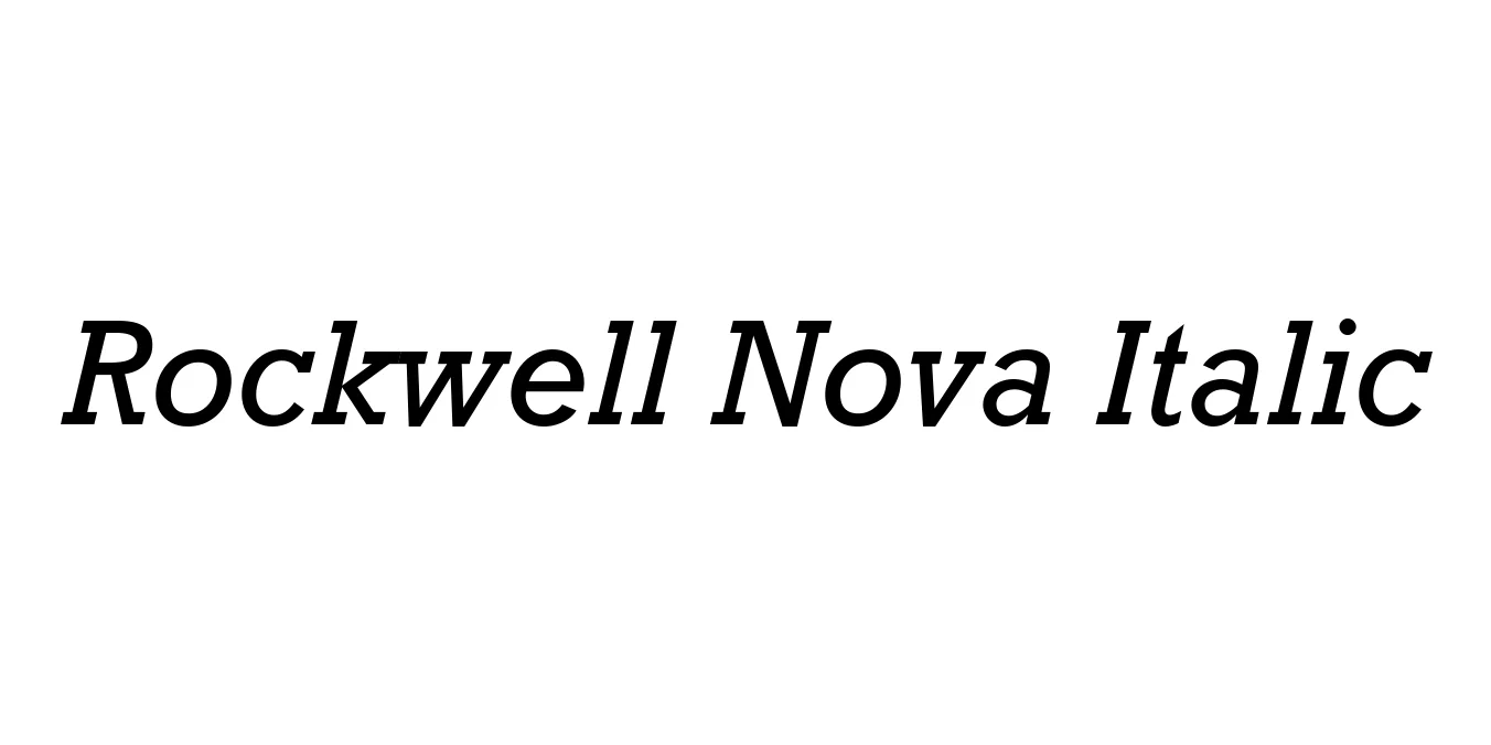 Rockwell Nova Italic Font Preview