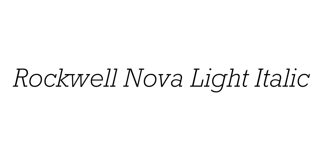 Rockwell Nova Light Italic Font Preview