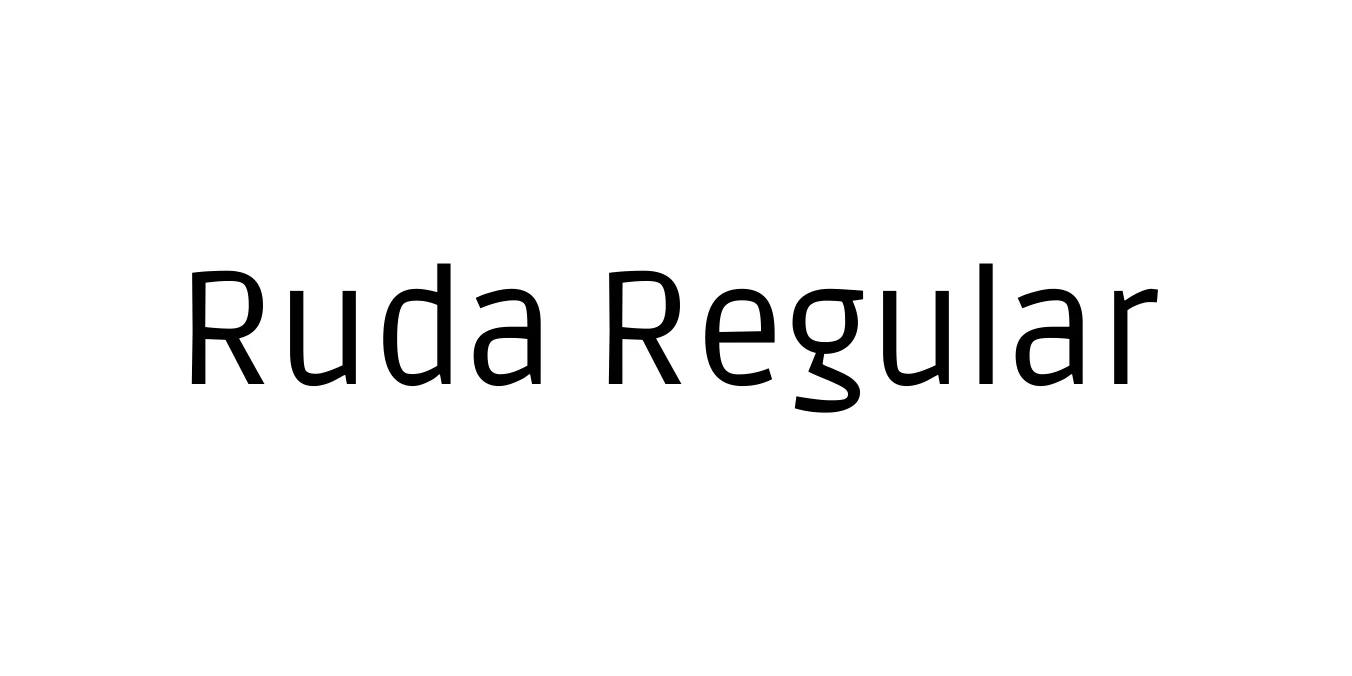 Ruda Regular Font Preview