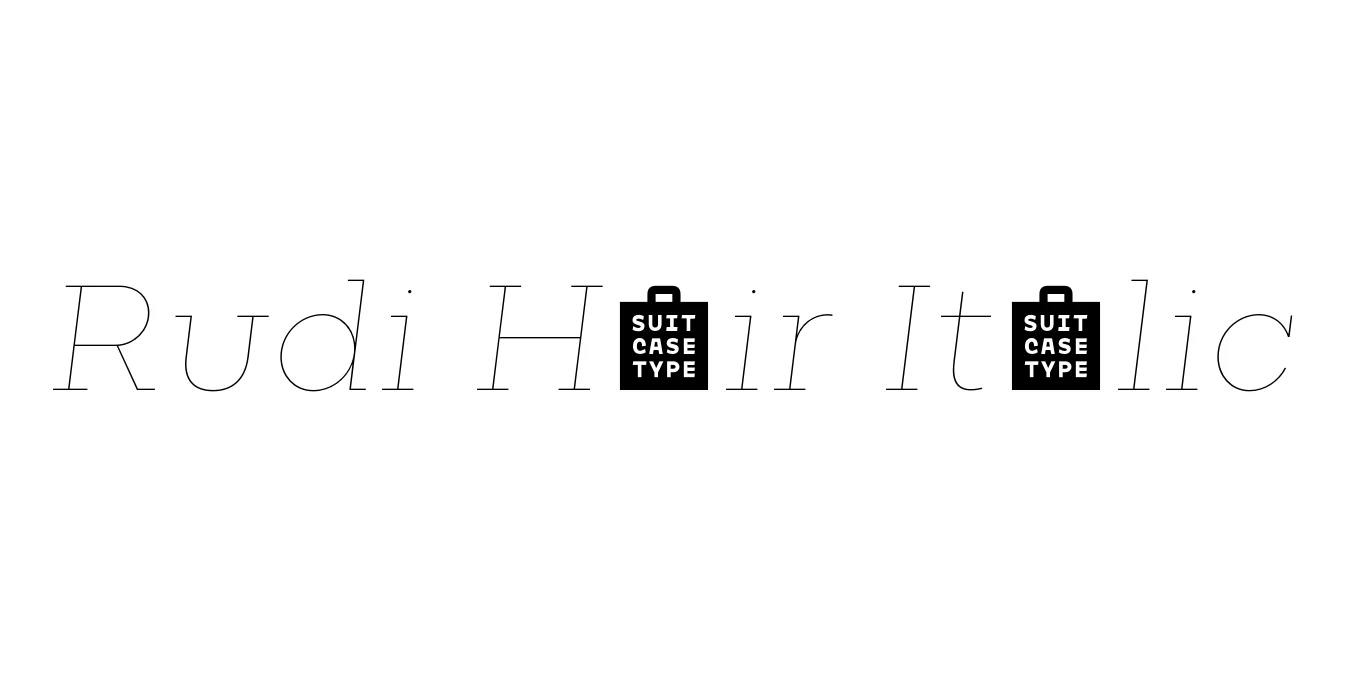 Rudi Hair Italic Font Preview