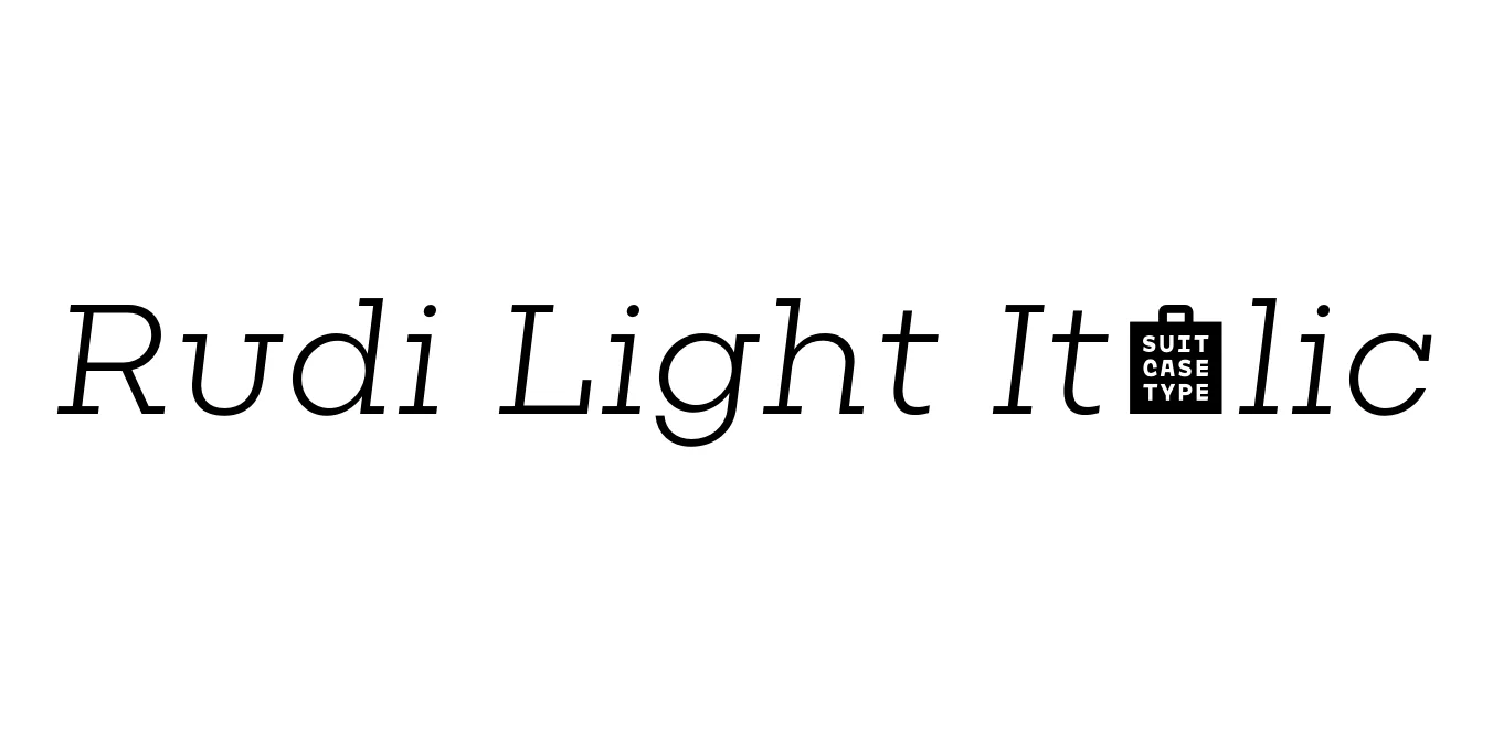Rudi Light Italic Font Preview