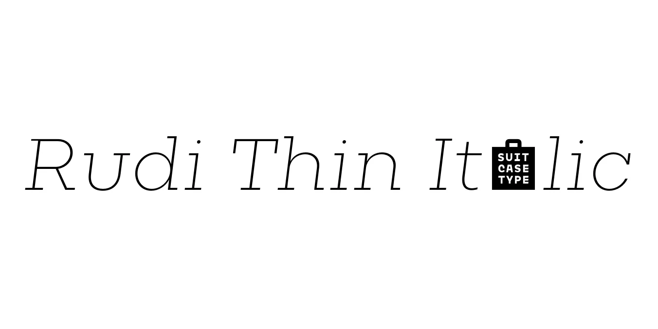 Rudi Thin Italic Font Preview