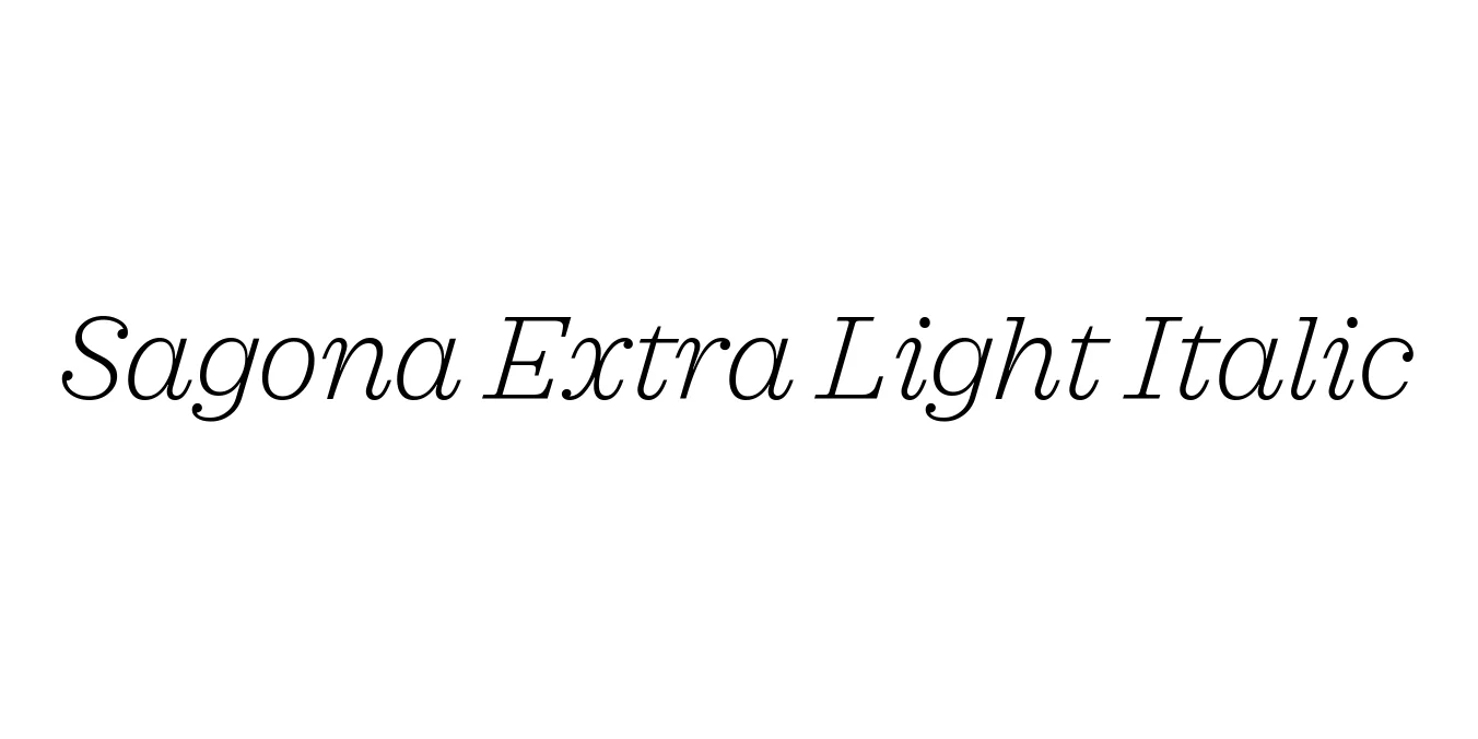 Sagona Extra Light Italic Font Preview