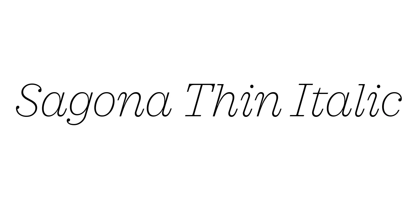 Sagona Thin Italic Font Preview