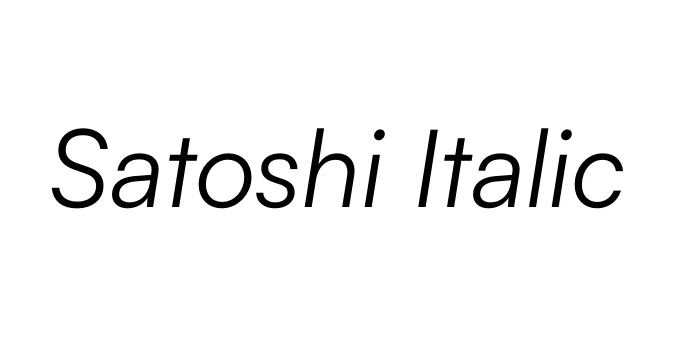 Satoshi Italic Font Preview
