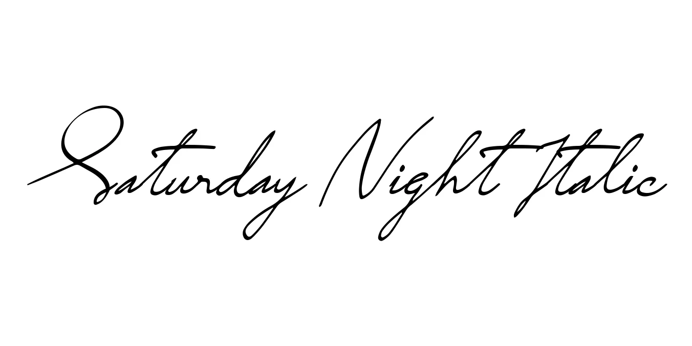 Saturday Night Italic Font Preview