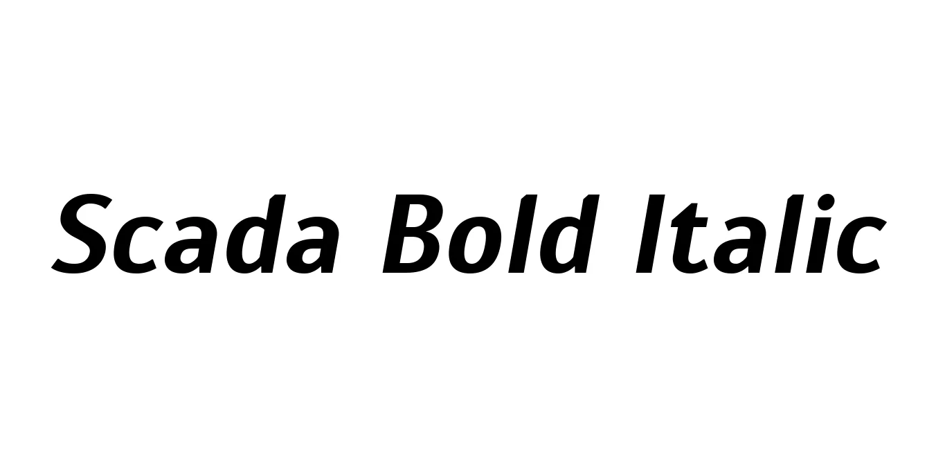 Scada Bold Italic Font Preview