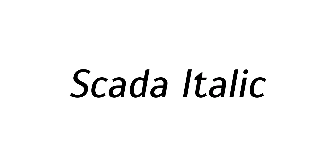 Scada Italic Font Preview