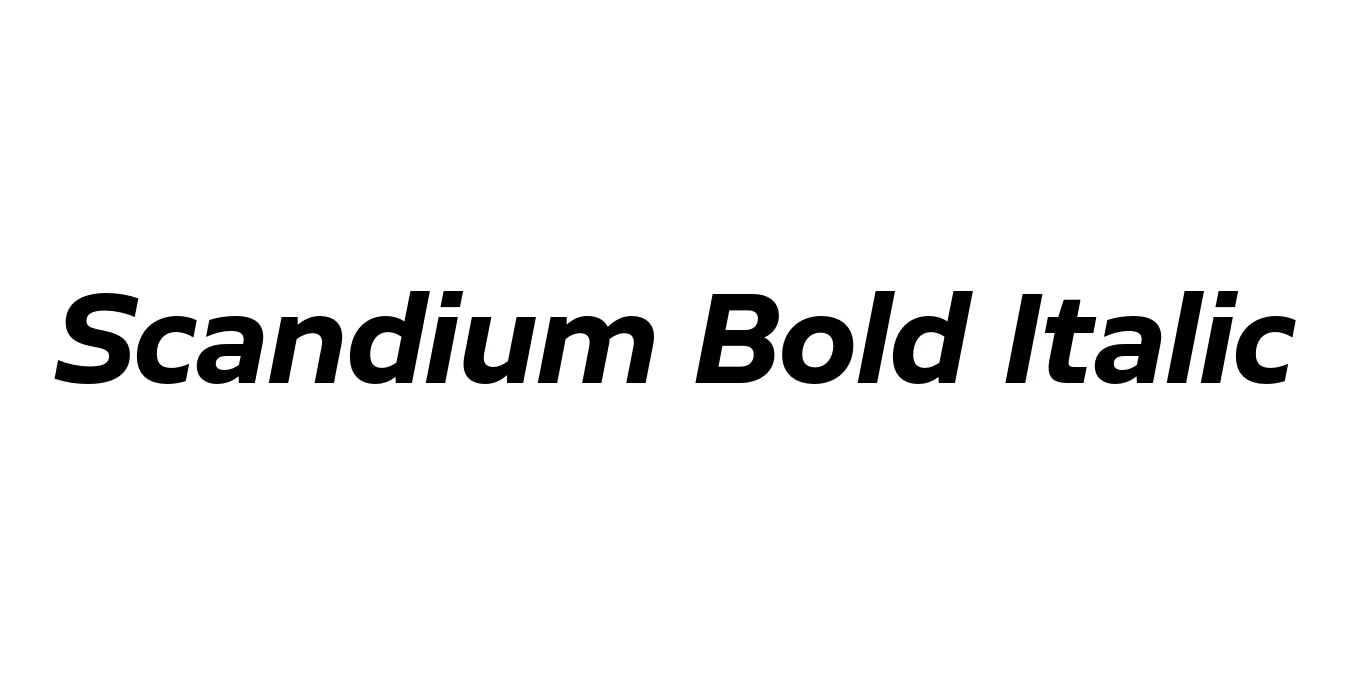 Scandium Bold Italic Font Preview