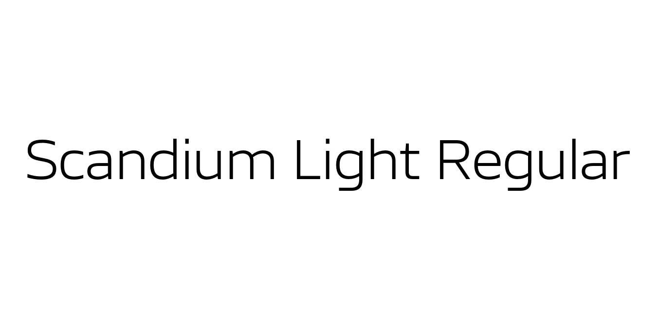 Scandium Light Regular Font Preview