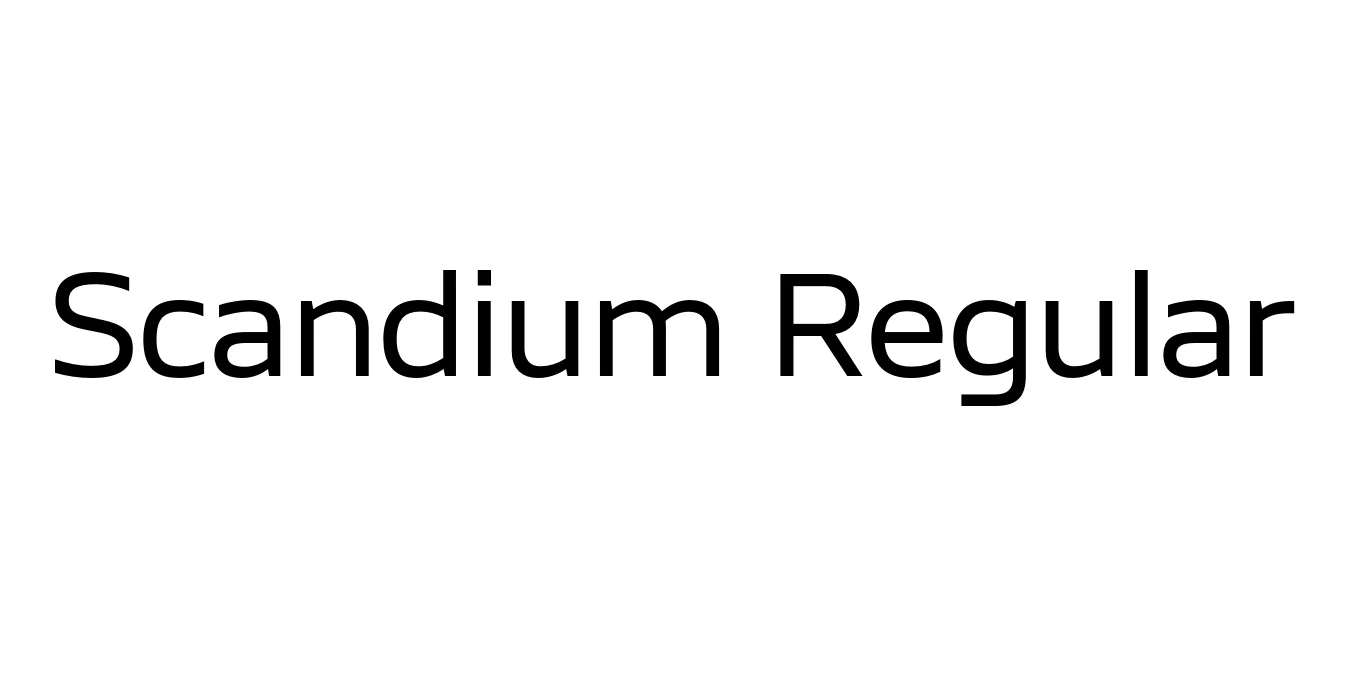 Scandium Regular Font Preview