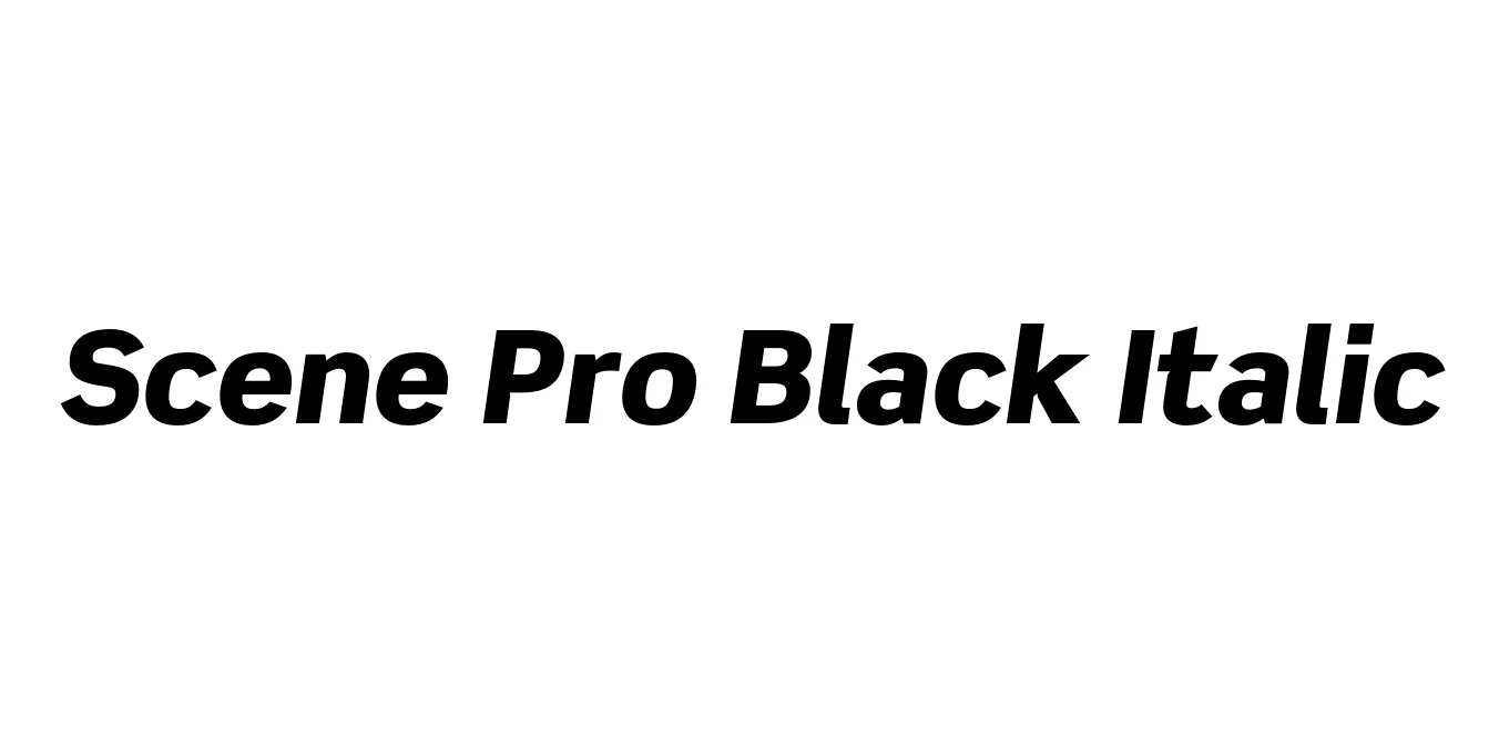 Scene Pro Black Italic Font Preview