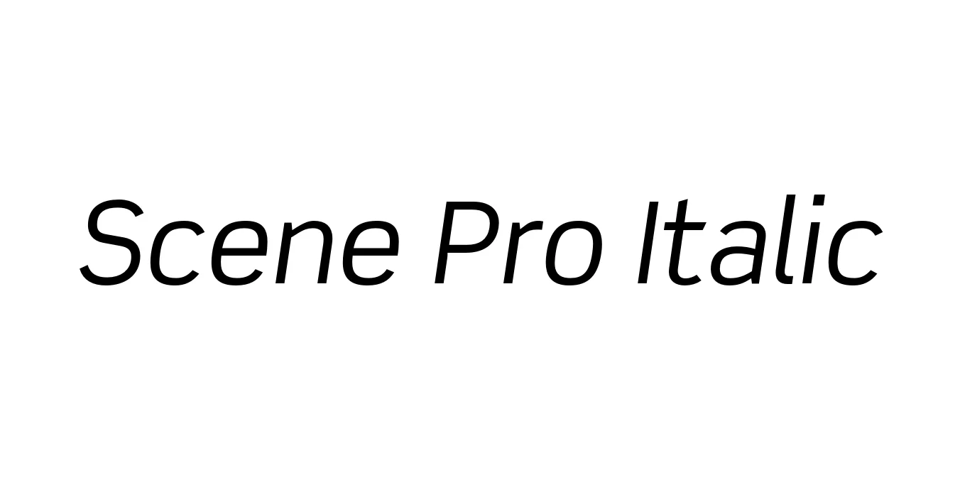 Scene Pro Italic Font Preview