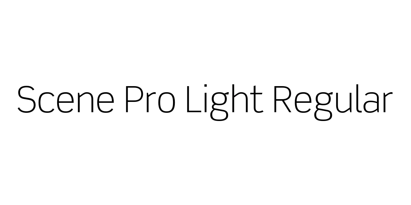 Scene Pro Light Regular Font Preview