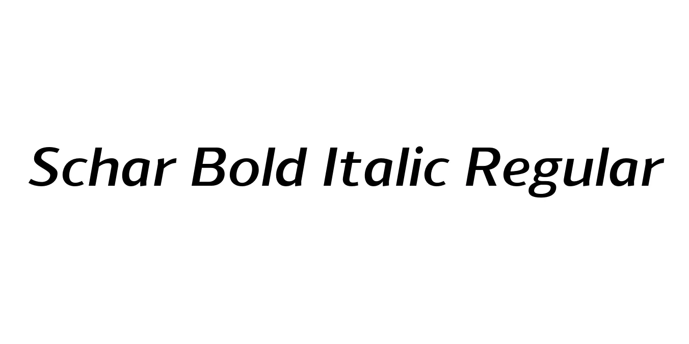 Schar Bold Italic Regular Font Preview