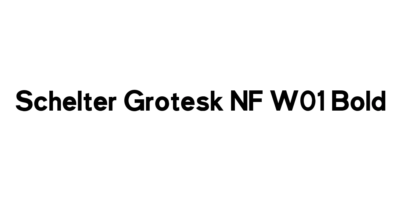 Schelter Grotesk NF W01 Bold Font Preview