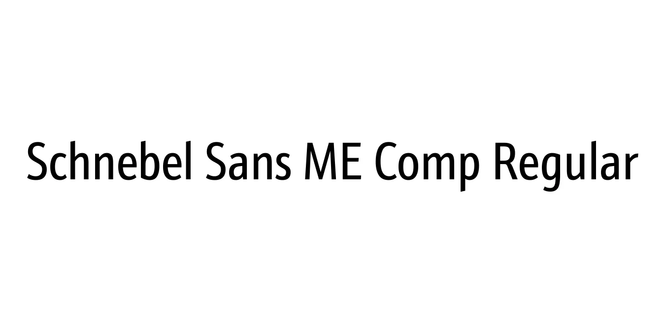 Schnebel Sans ME Comp Regular Font Preview