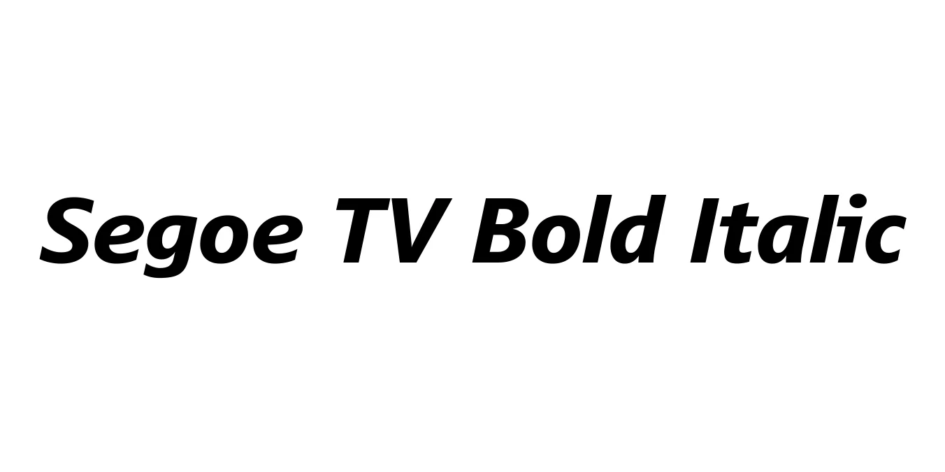 Segoe TV Bold Italic Font Preview