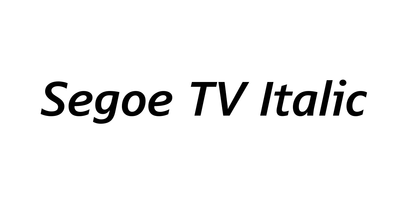 Segoe TV Italic Font Preview