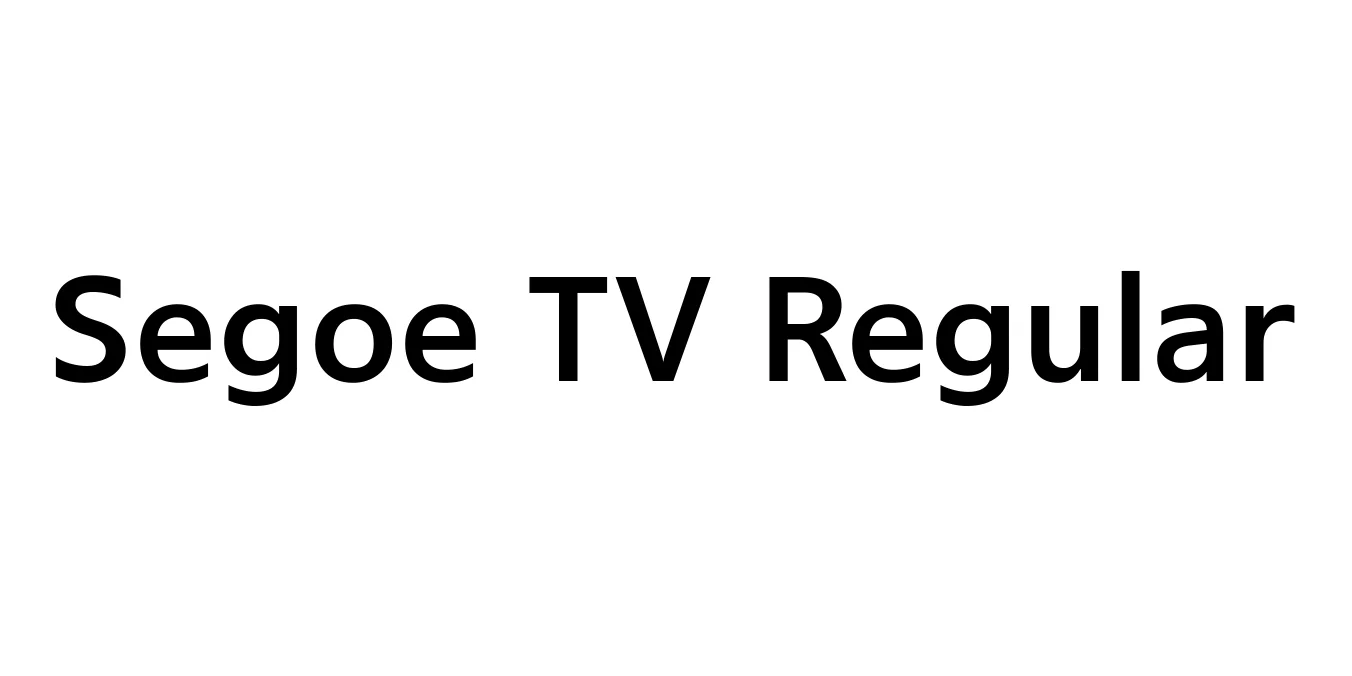 Segoe TV Regular Font Preview