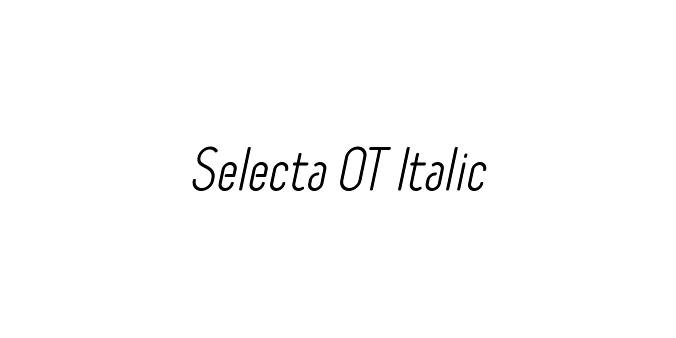 Selecta OT Italic Font Preview