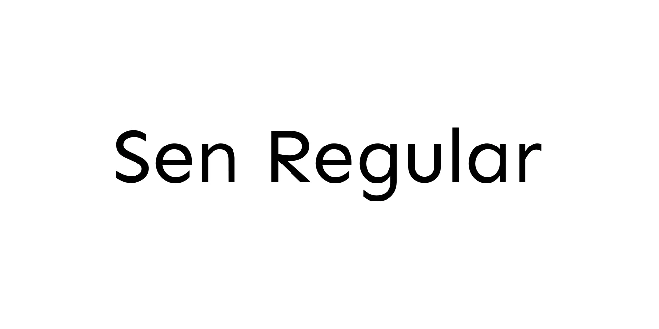 Sen Regular Font Preview