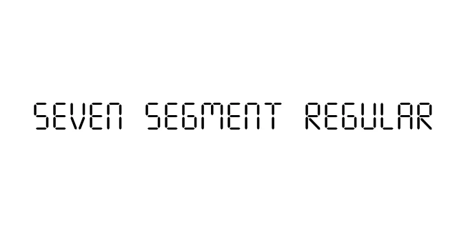 Seven Segment Regular Font Preview