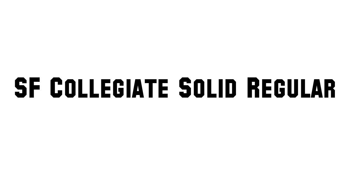 SF Collegiate Solid Regular Font Preview