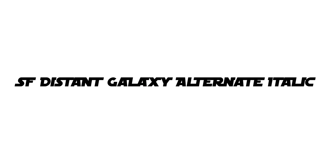 SF Distant Galaxy Alternate Italic Font Preview