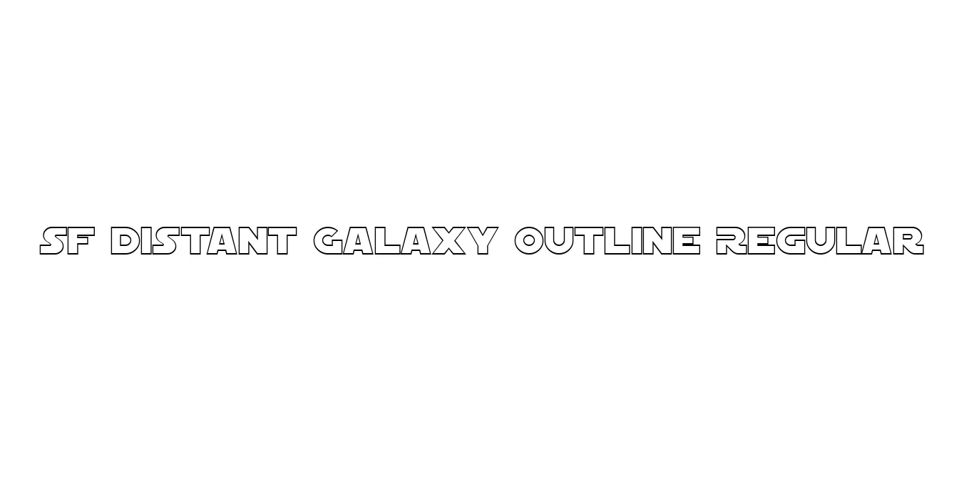 SF Distant Galaxy Outline Regular Font Preview