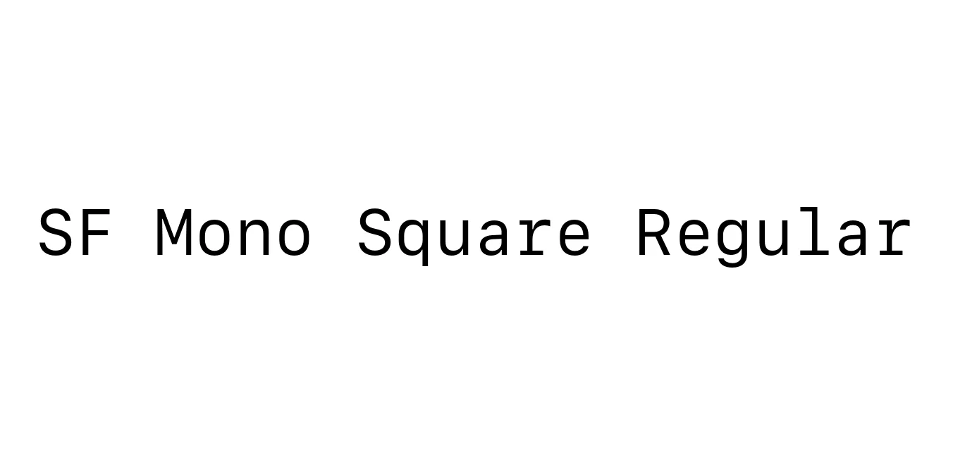 SF Mono Square Regular Font Preview