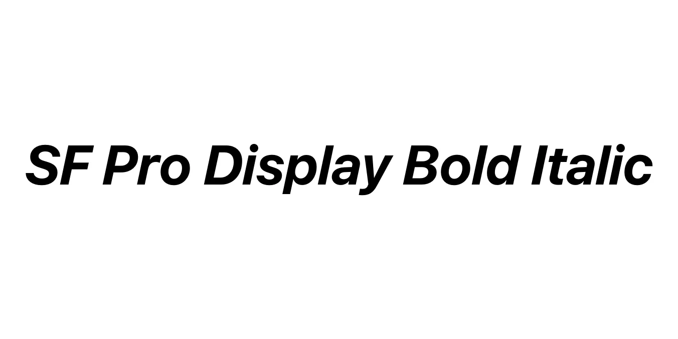 SF Pro Display Bold Italic Font Preview