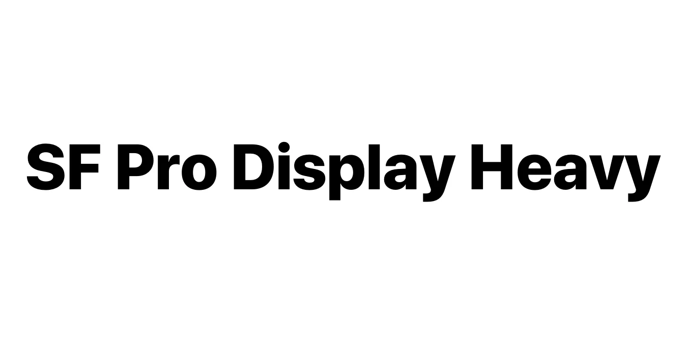 SF Pro Display Heavy Font Preview