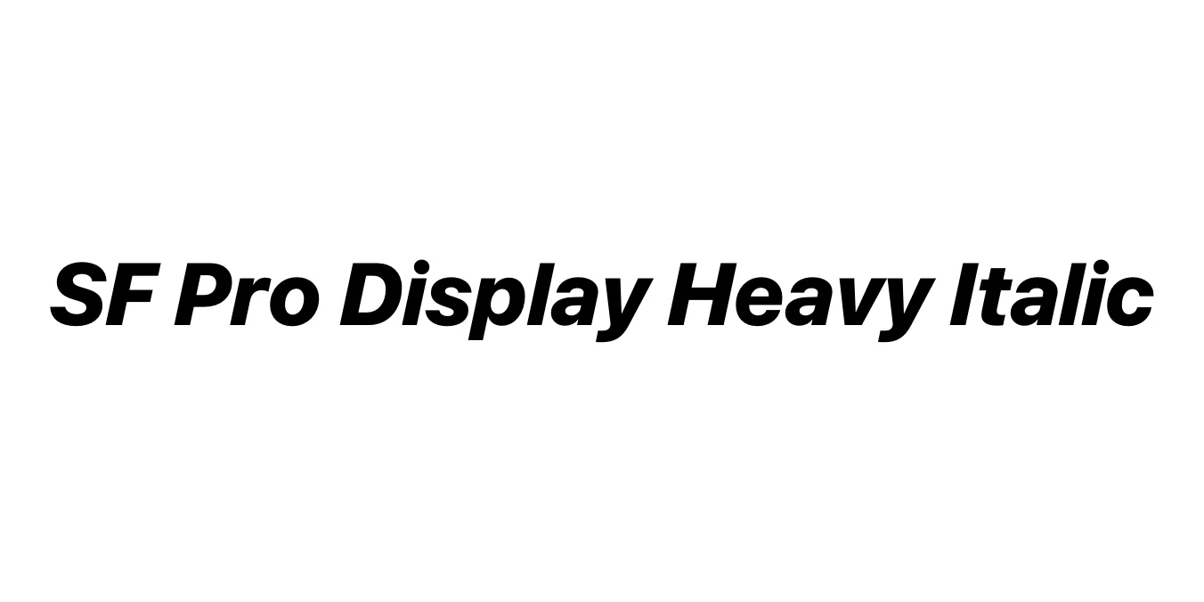 SF Pro Display Heavy Italic Font Preview