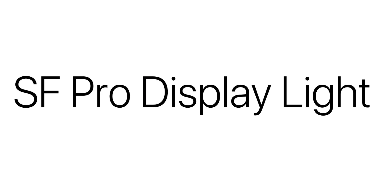 SF Pro Display Light Font Preview