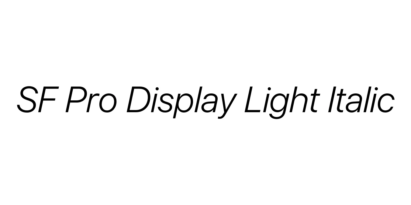 SF Pro Display Light Italic Font Preview