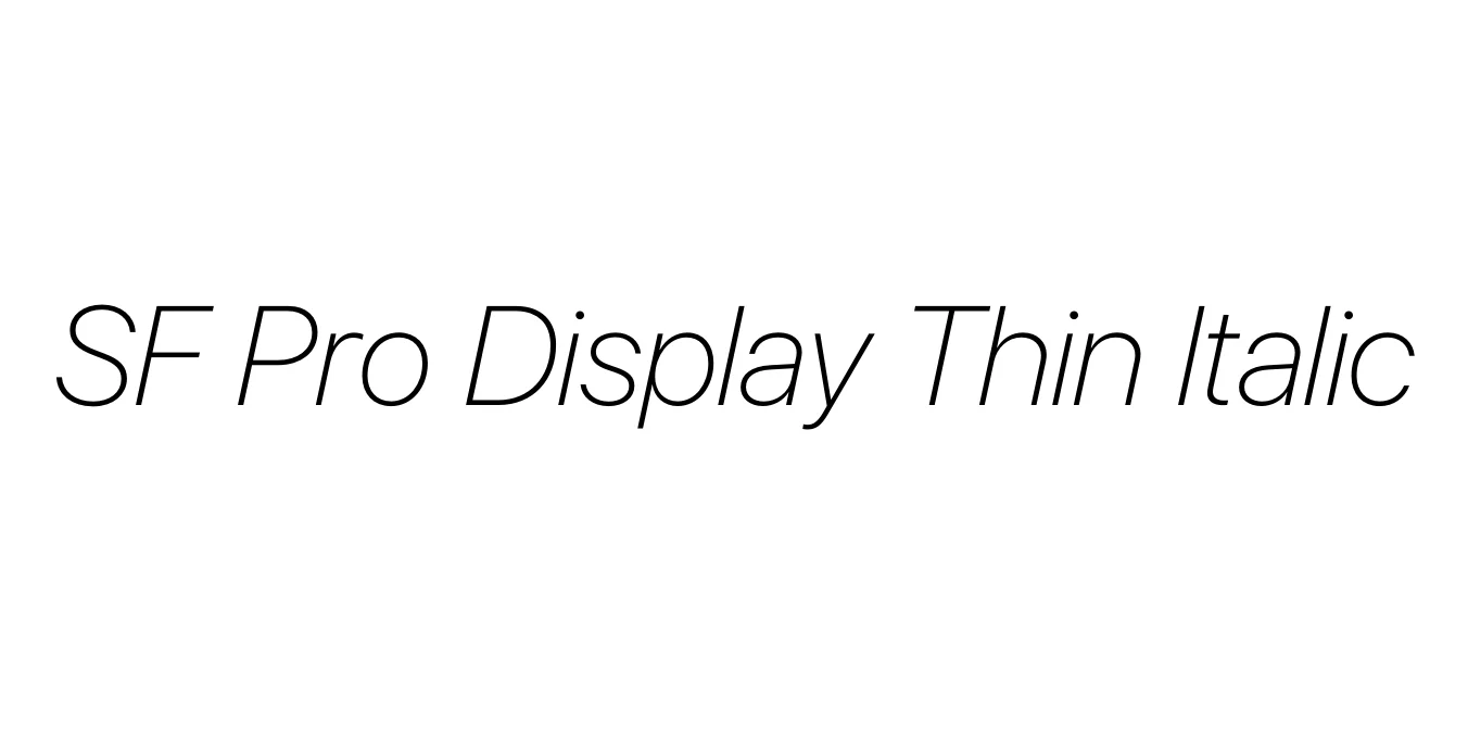 SF Pro Display Thin Italic Font Preview