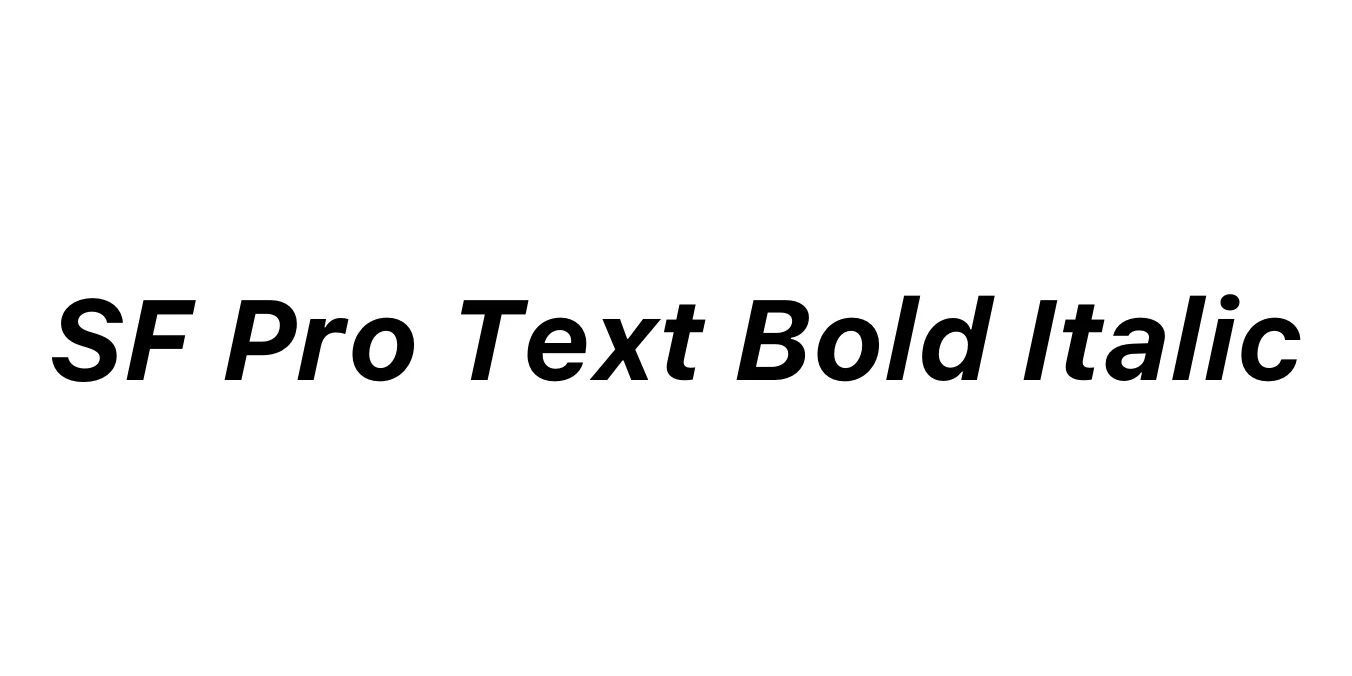 SF Pro Text Bold Italic Font Preview