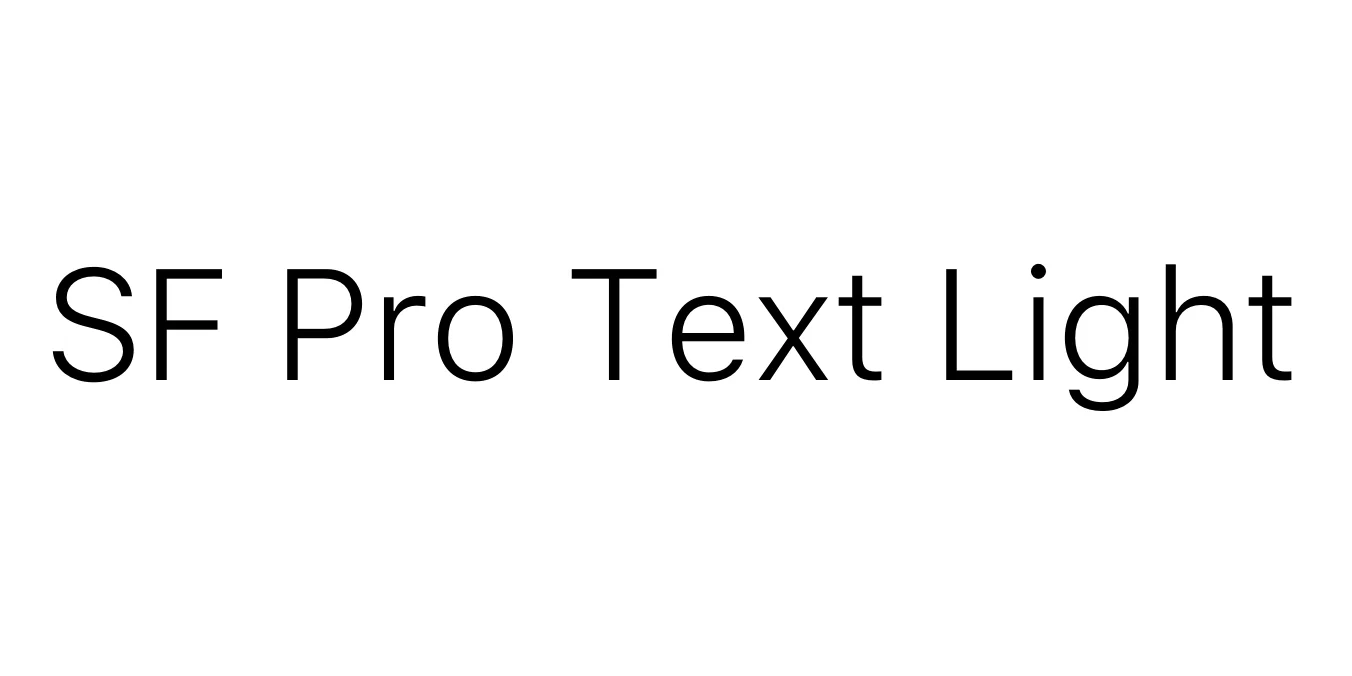 SF Pro Text Light Font Preview