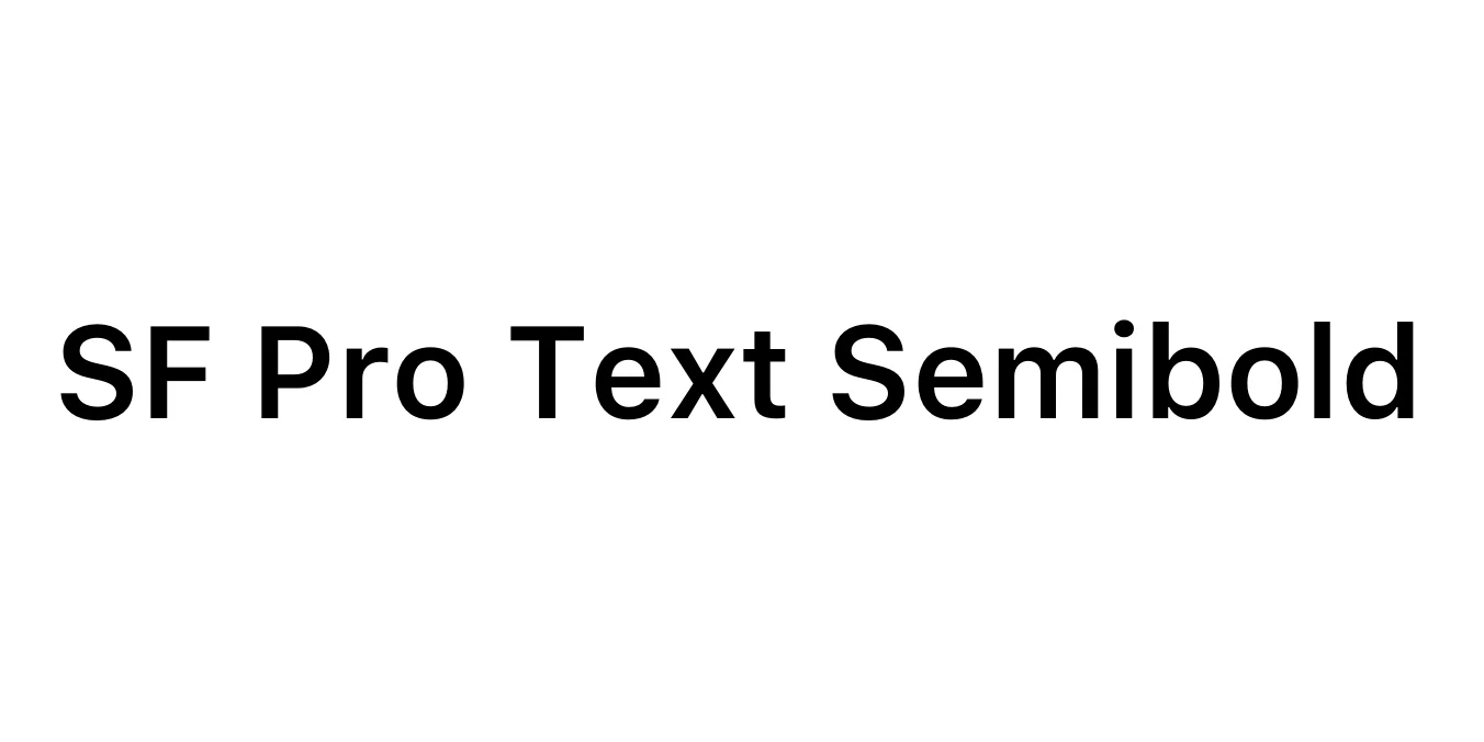 SF Pro Text Semibold Font Preview